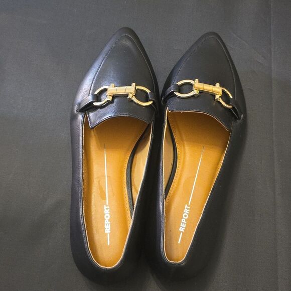 BRAND NEW REPORT RAYDER LOAFERS WITH GOLD DETAIL DESIGN FLAT - Picture 5 of 16